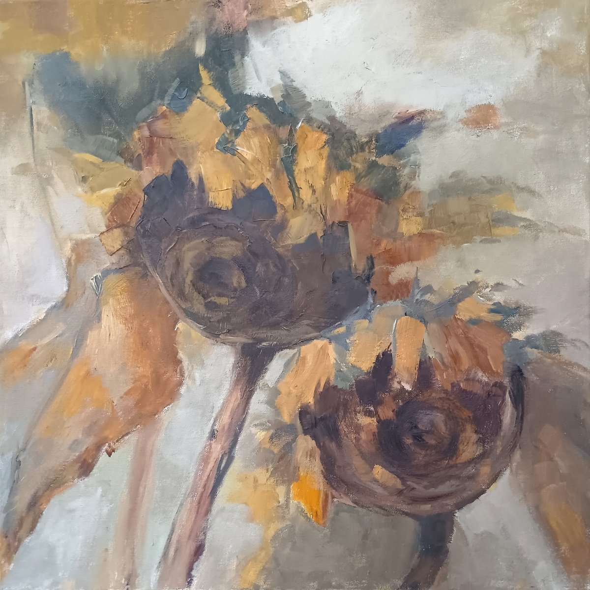 Expressive Oil Painting , The Early Risers By Emilia Milcheva, 20 X 20, Artwork For Sale On Artfinder
