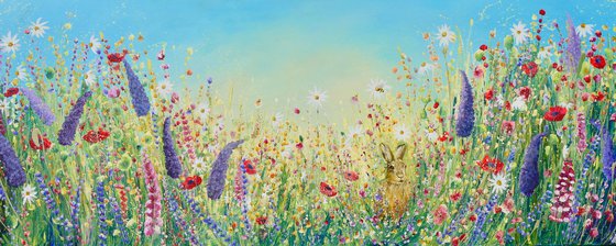 Spring Breeze, with Hare and Bumble bee (long painting)