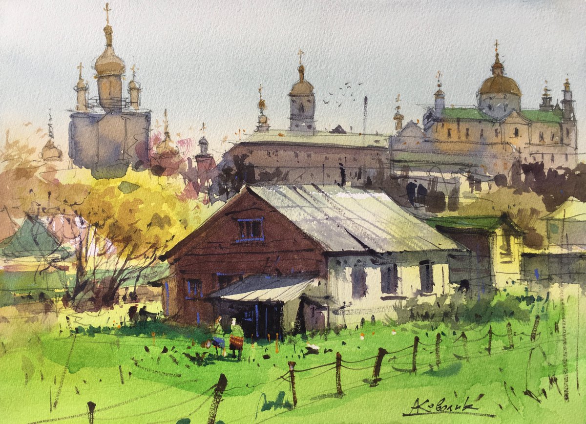 Sunny spring day in Pochaiv Lavra by Andrii Kovalyk