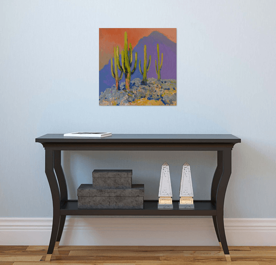 Evening and Saguaro Cactuses