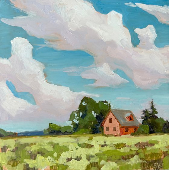 Red house  landscape