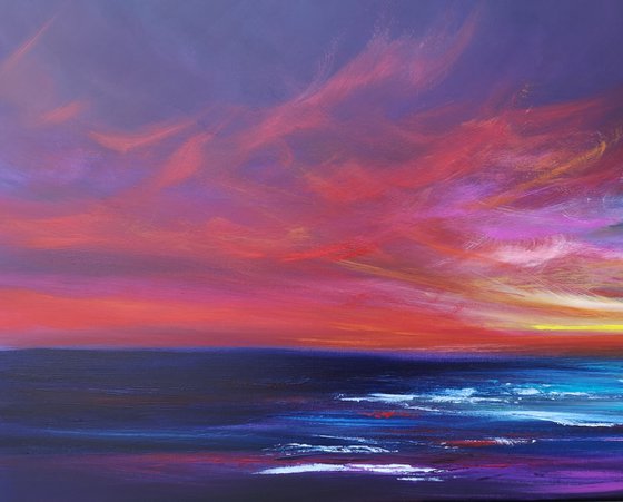Crimson Skies - seascape, emotional, panoramic