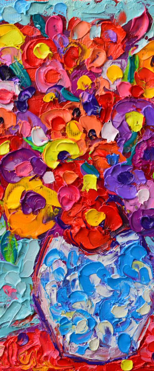 ABSTRACT COLOURFUL WILDFLOWERS by ANA MARIA EDULESCU