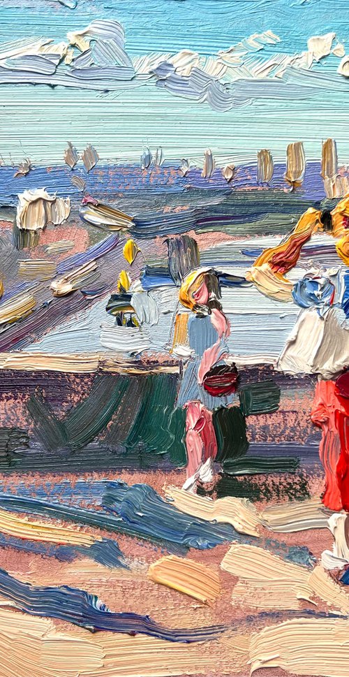 Kyiv view: people posing by Ole Karako
