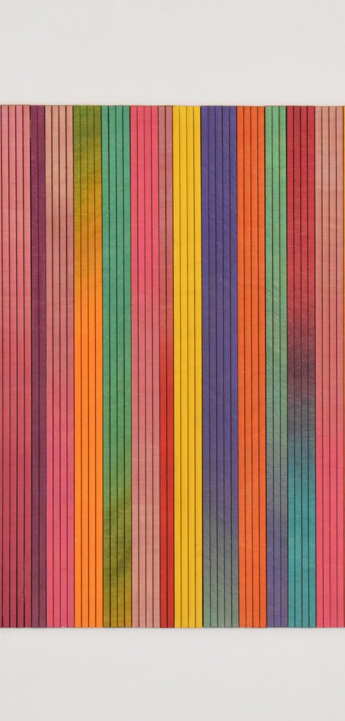 Irregular stripe 3D mixed Media Painting by Amelia Coward