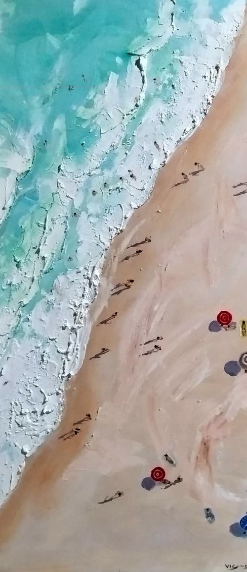 Calm Beach 24x24 in by Vishalandra Dakur