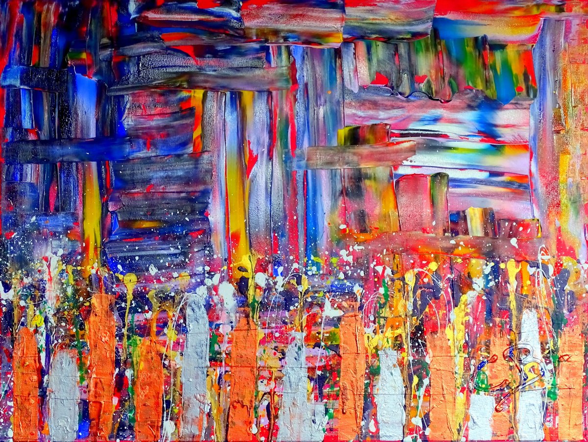 Abstract Oil Painting By Cb., 31 X 24, Abstract On Canvas 132, Original Artwork