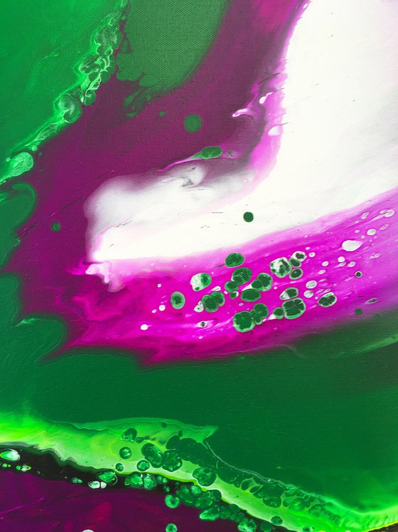 "Hooked On A Feeling" - Original Abstract PMS Fluid Acrylic Painting, 24 x 18 inches