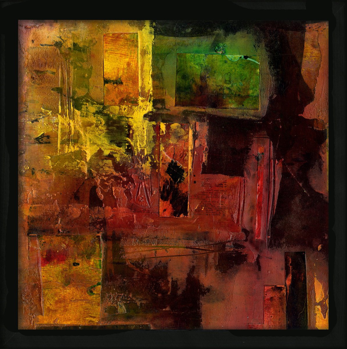 Abstract Painting By Kathy Morton Stanion, 13 X 13", Mystical Pastiche 2, Original Artwork