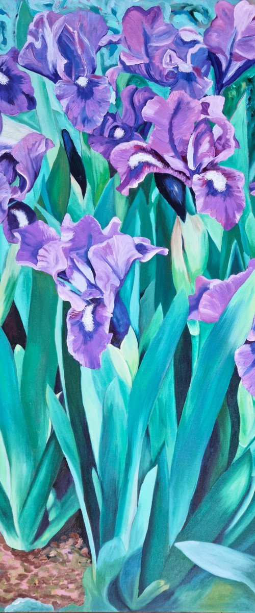 Purple Irises by Zulfiya Mukhamadeyeva