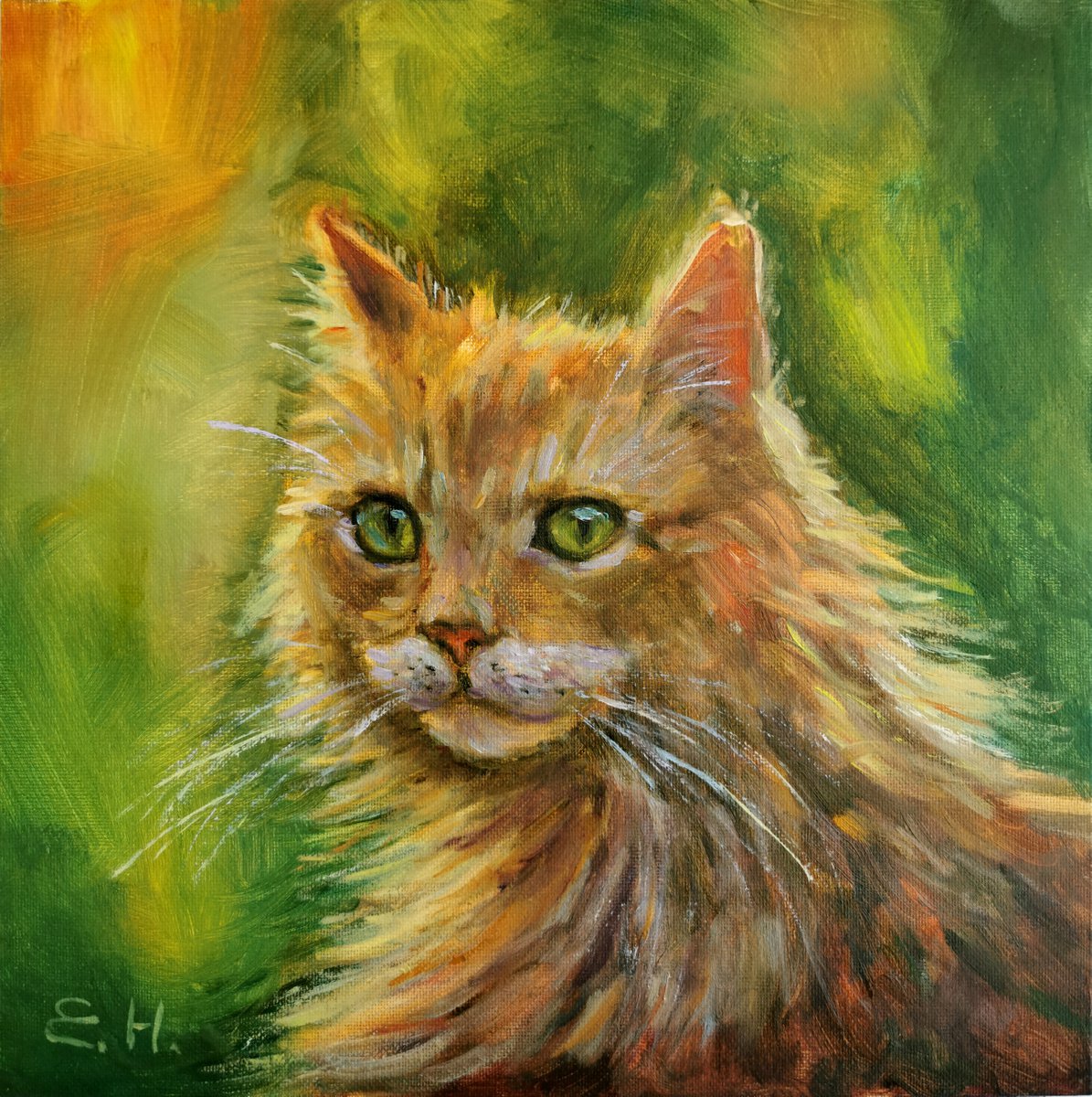 The Orange Cat by Elvira Hilkevich