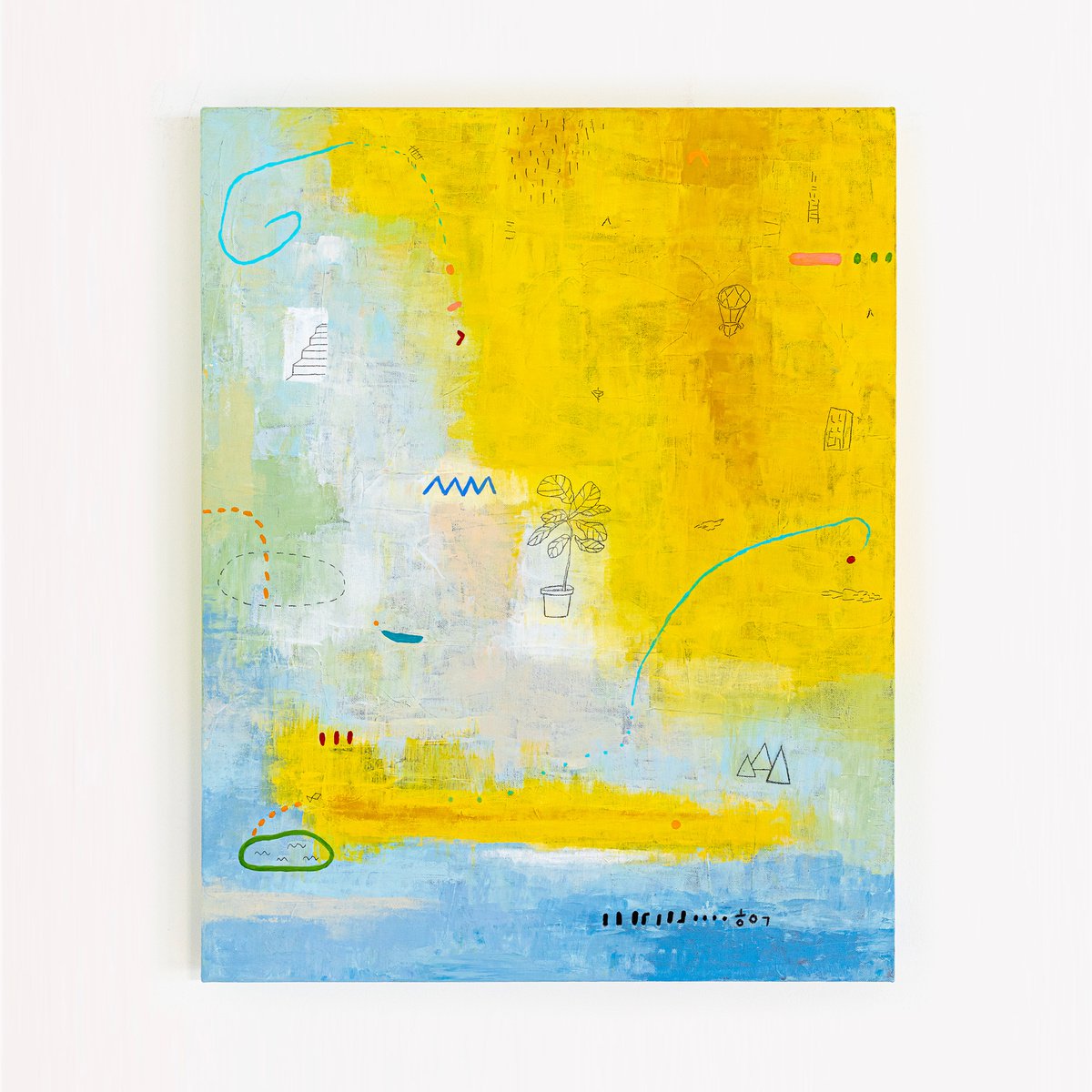 Abstract Acrylic Painting By Hyunah Kim, 24 X 30, Nolan, Original Artwork