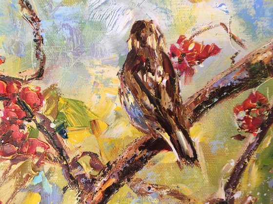 Sparrows in the Rowan-Tree