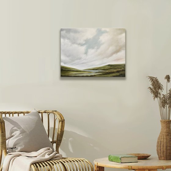 The Wind Rises - Original Landscape Oil Painting on Stretched Canvas