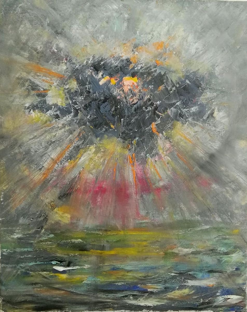 Expressive Still Life Oil Painting By Leo Baxiner, 16 X 20", Kilimanjaro, Original Artwork