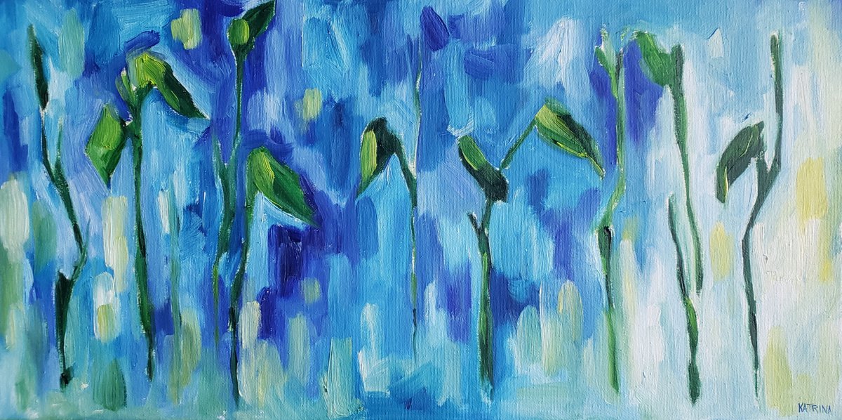 Abstract - Botanical - Like Reeds in the Wind by Katrina Case