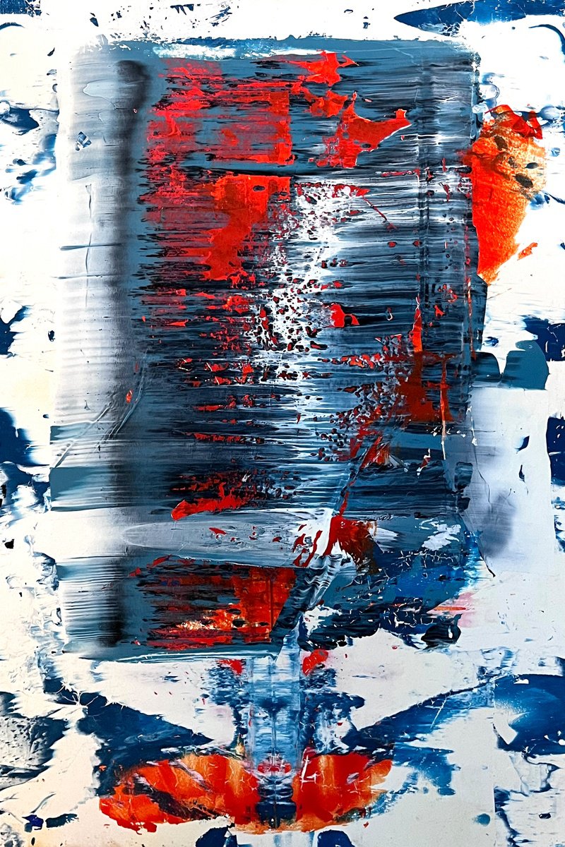 Expressive Abstract Acrylic Painting By Steve Pennisi, 24 X 36", Ai, Original Artwork