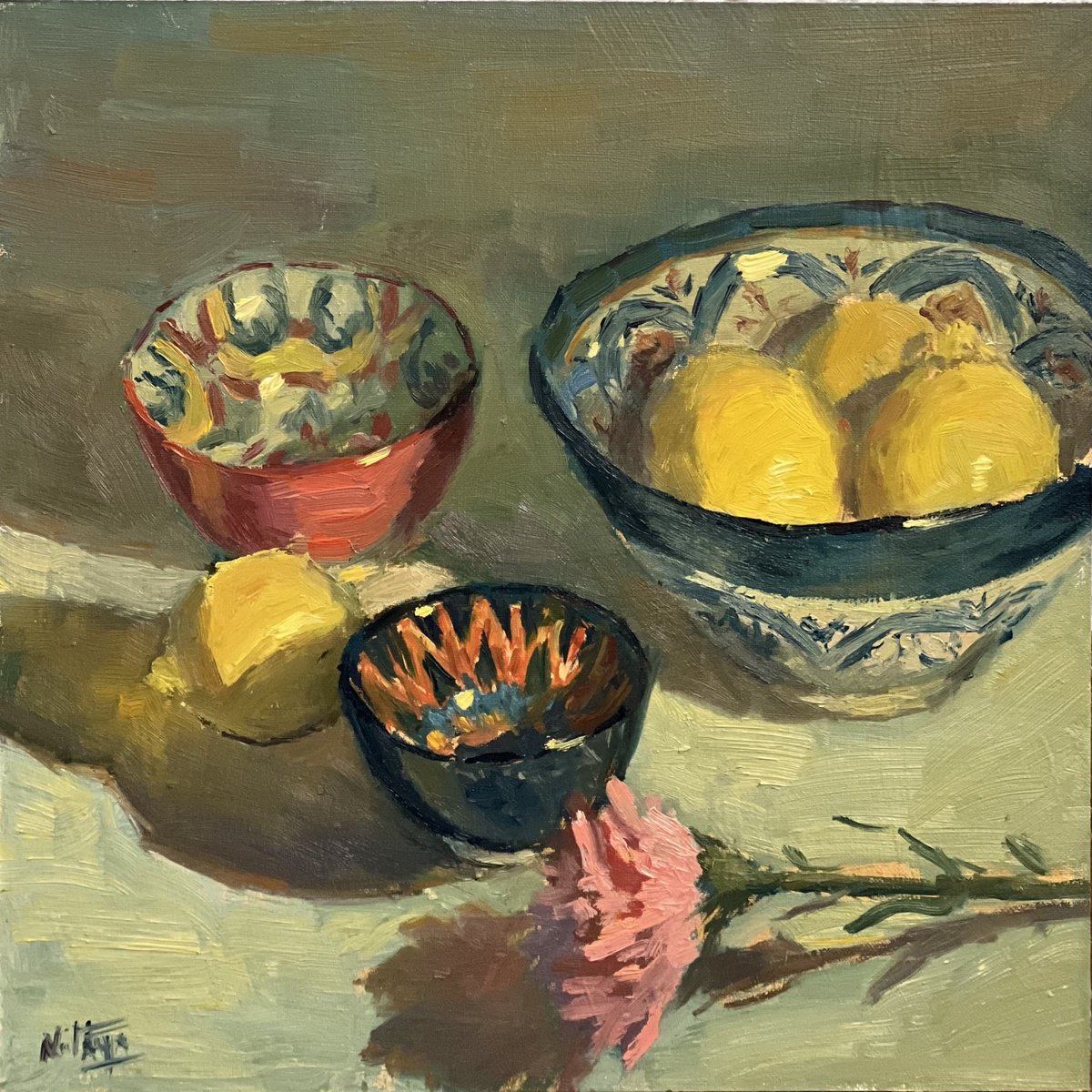 Italian Bowls with Lemons by Nithya Swaminathan