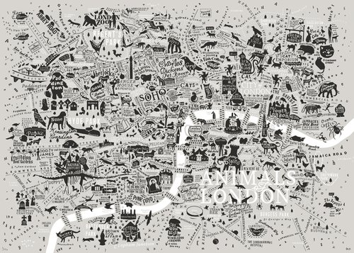 Animals Of London (70cm x 50cm) by Dex