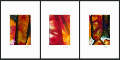 Abstract Collection 5 - 3 Small Matted paintings by Kathy Morton Stanion by Kathy Morton Stanion