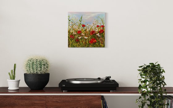 Red poppies -3Dcanvas