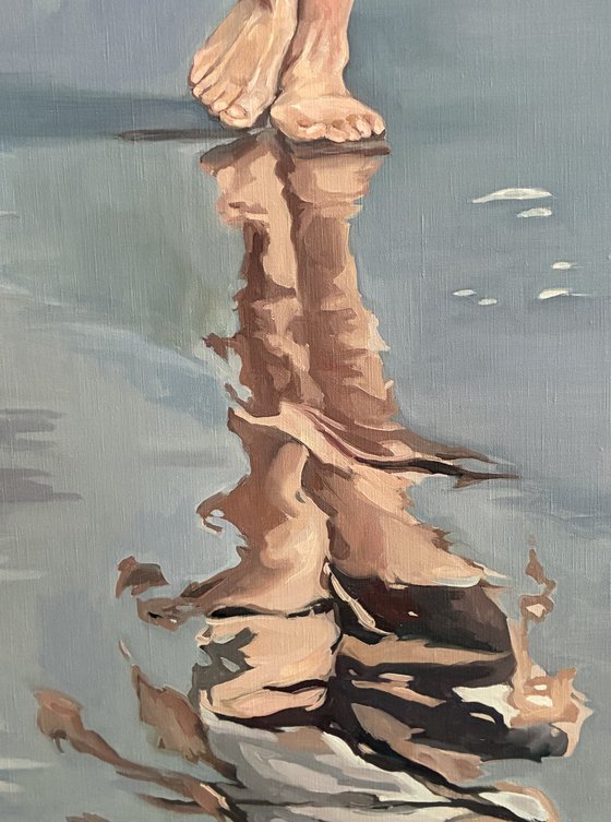 Sea coast. Reflections