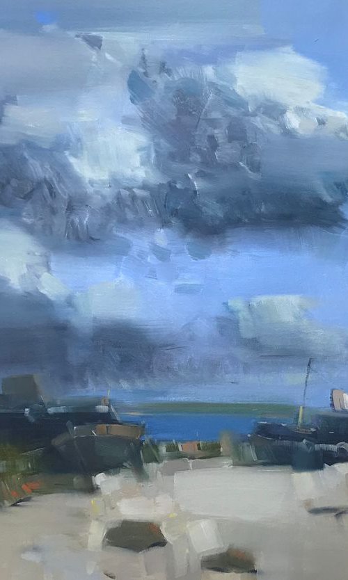 Old Tugs, Original oil painting, Handmade artwork, One of a kind by Vahe Yeremyan