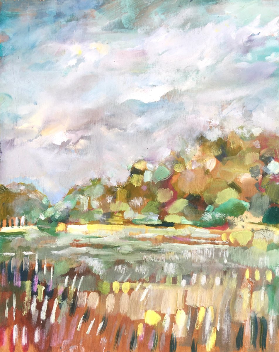 Impressionistic Landscape Oil Painting By Guy Pickford, 12 X 16, The Peak Of Summer, Original Artwork