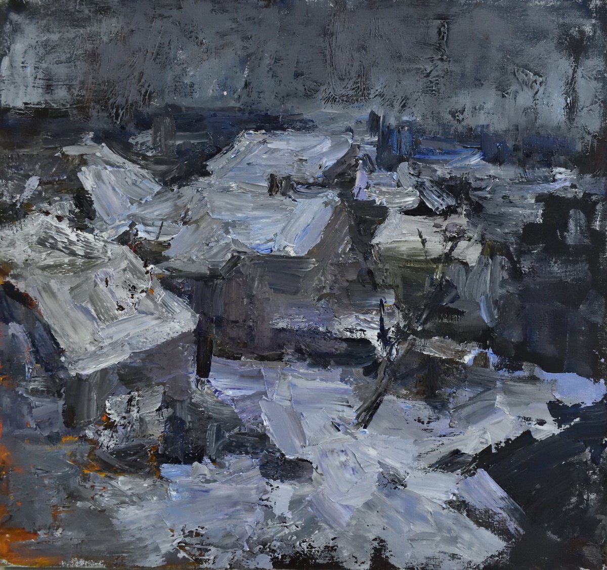 Impressionistic Landscape Oil Painting By Stanislava Cherkasova, 28 X 26", Window View, Original Artwork