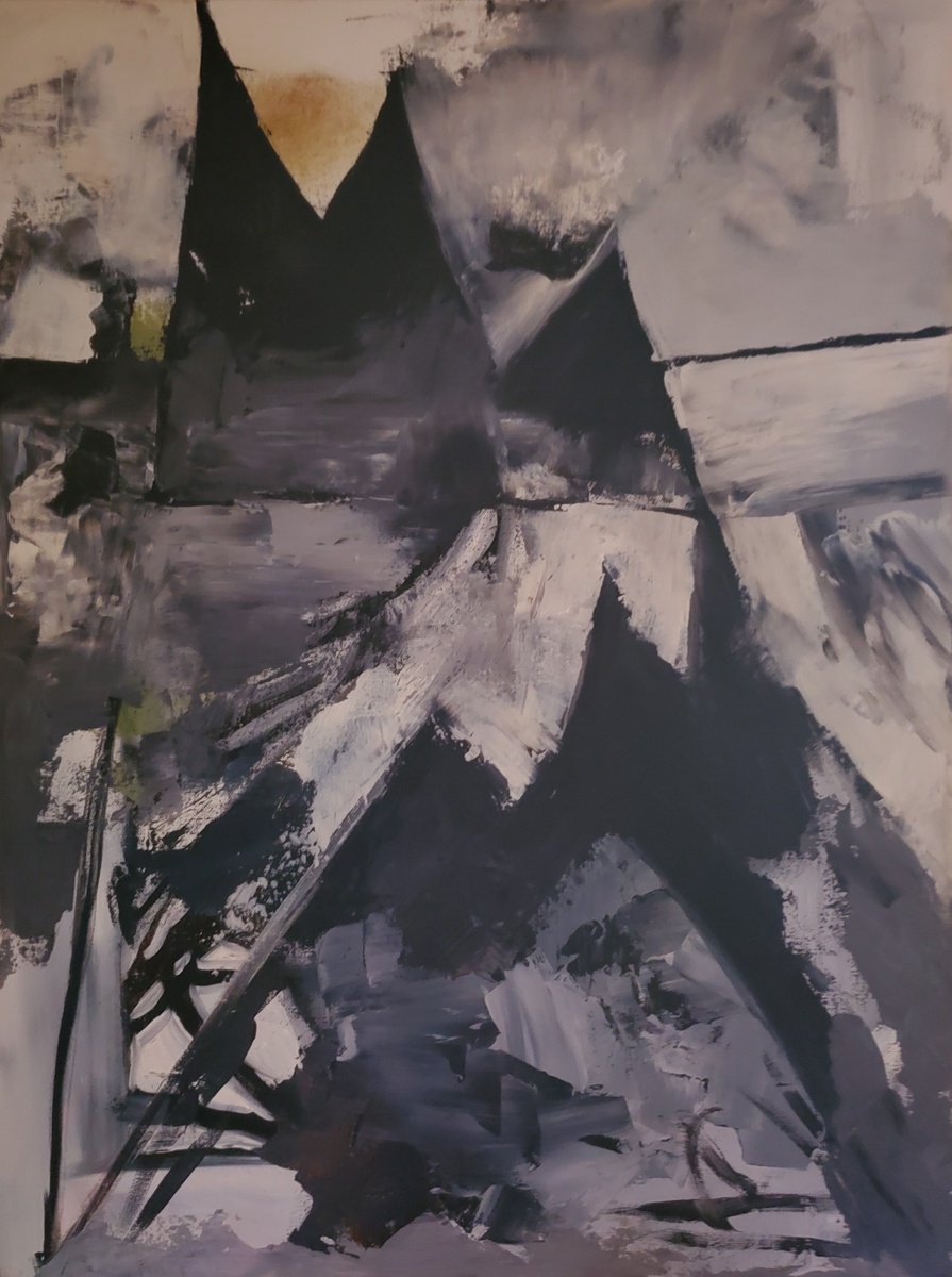 Organic Abstract Oil Painting By Rebecca Hodel, 16 X 20", My Dark Abyss, Original Artwork