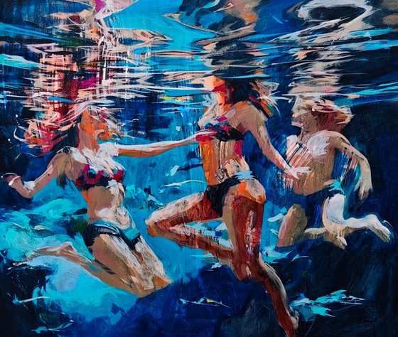 Beneath the touch of the waves