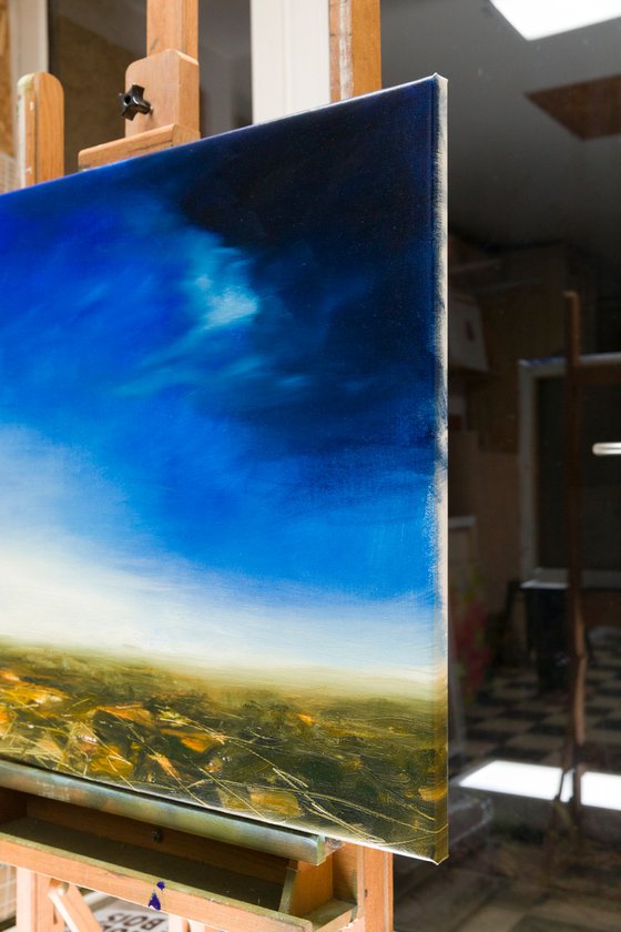 Landscape with blue sky
