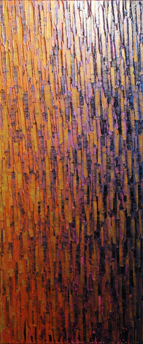 Fused iridescent gold orange pink by Jonathan Pradillon