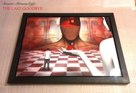THE LAST GOODBYE | DIGITAL PAINTING PRINTED ON ALUMINIUM WITH BLACK WOOD FRAME | UNIQUE EDITION | SIMONE MORANA CYLA | 60 X 44 CM | ART GALLERY QUALITY | 2012 | PUBLISHED ARTWORK |