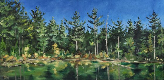 "Reflections Along the Shore" - Landscape - Lakes