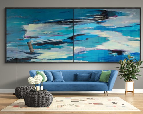 XXXL Super Big Painting - "Sea depth" - Abstract - Bright abstraction - Sea abstract by Yaroslav Yasenev