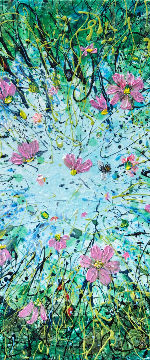Cosmos Against the Sky by Lena Owens at OLena Art