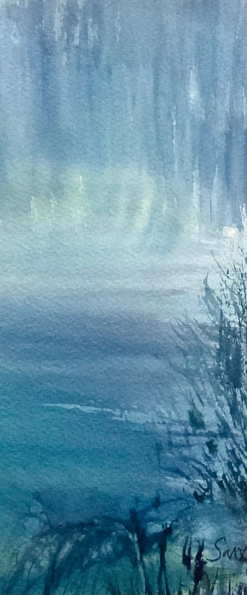 Misty Fonthill lake, Wiltshire by Samantha Adams