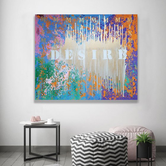 Abstraction painting MIX MY DDESIRES / Original artwork / 120x100 cm / FREE SHIPPING
