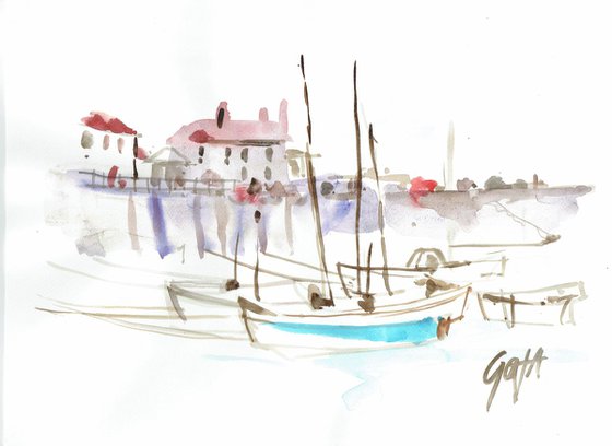 CORNISH LANDSCAPES - MOORED BOATS