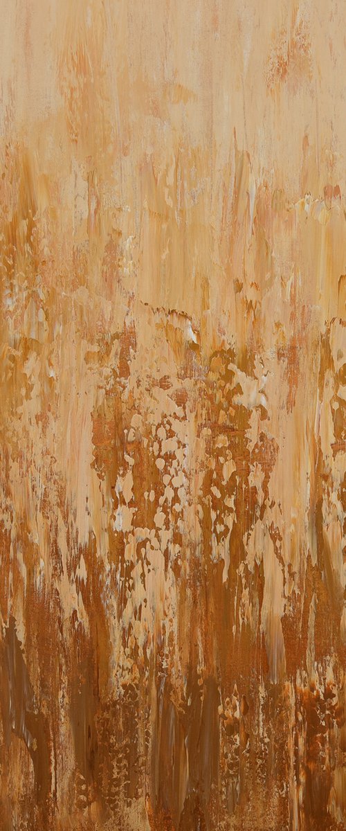 Gold Field - Modern Abstract Textured Wheat Field by Suzanne Vaughan