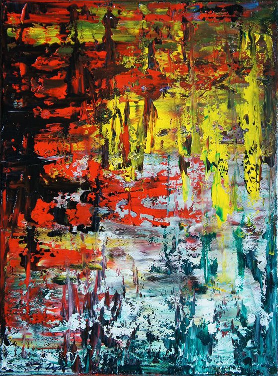 Abstract Extract 403002 (30 x 40 cm) oil textured