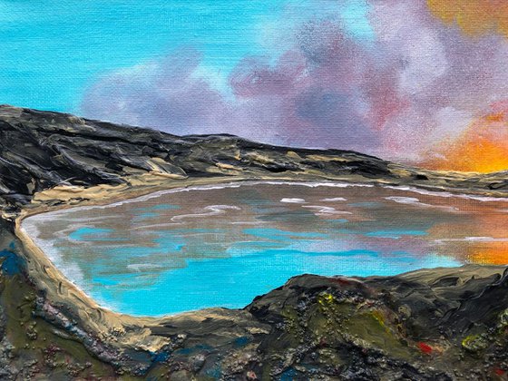 Lulworth Cove on a small Panoramic Canvas