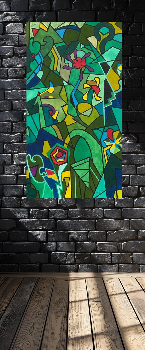 Chaos n. 5 - (Flowers in green) by Jg Wilson