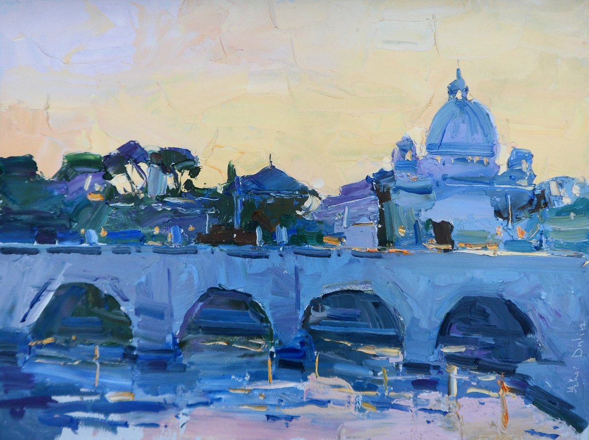 Impressionistic Cityscapes Oil Painting By Yehor Dulin, 16 X 12", " St. Peter