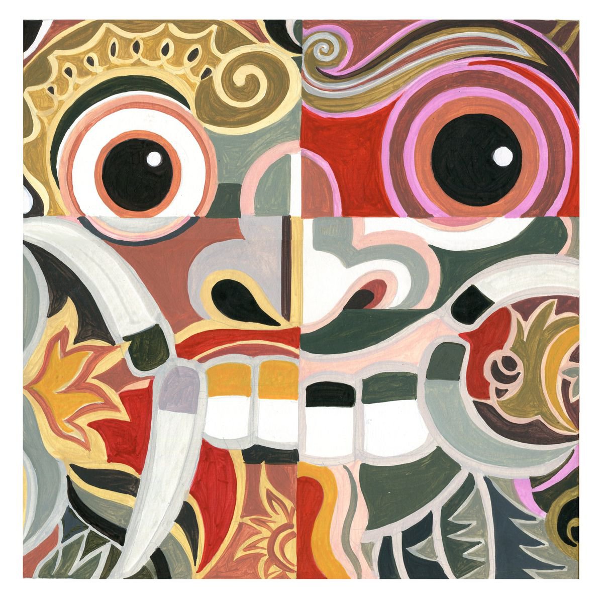 Bali-Mask-Barong-08 By Andre Baldet, 13 X 13, Artwork For Sale On Artfinder