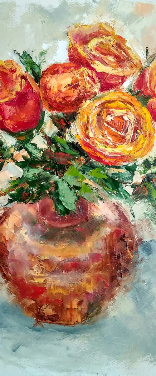 Bouquet of roses in a vase by Yulia Berseneva