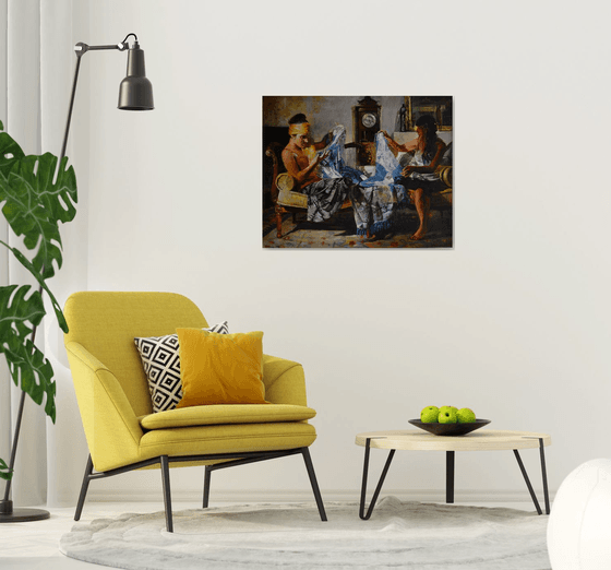 The Blue and White Shawl