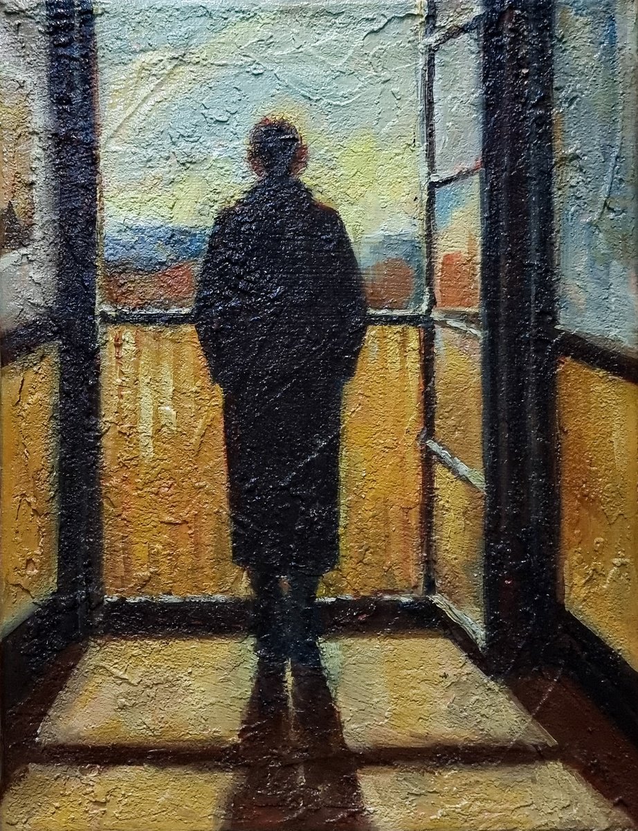 Expressive Portrait Oil Painting By Artmoods Tp, 7 X 9, Window Of Hope, 1, Original Artwork