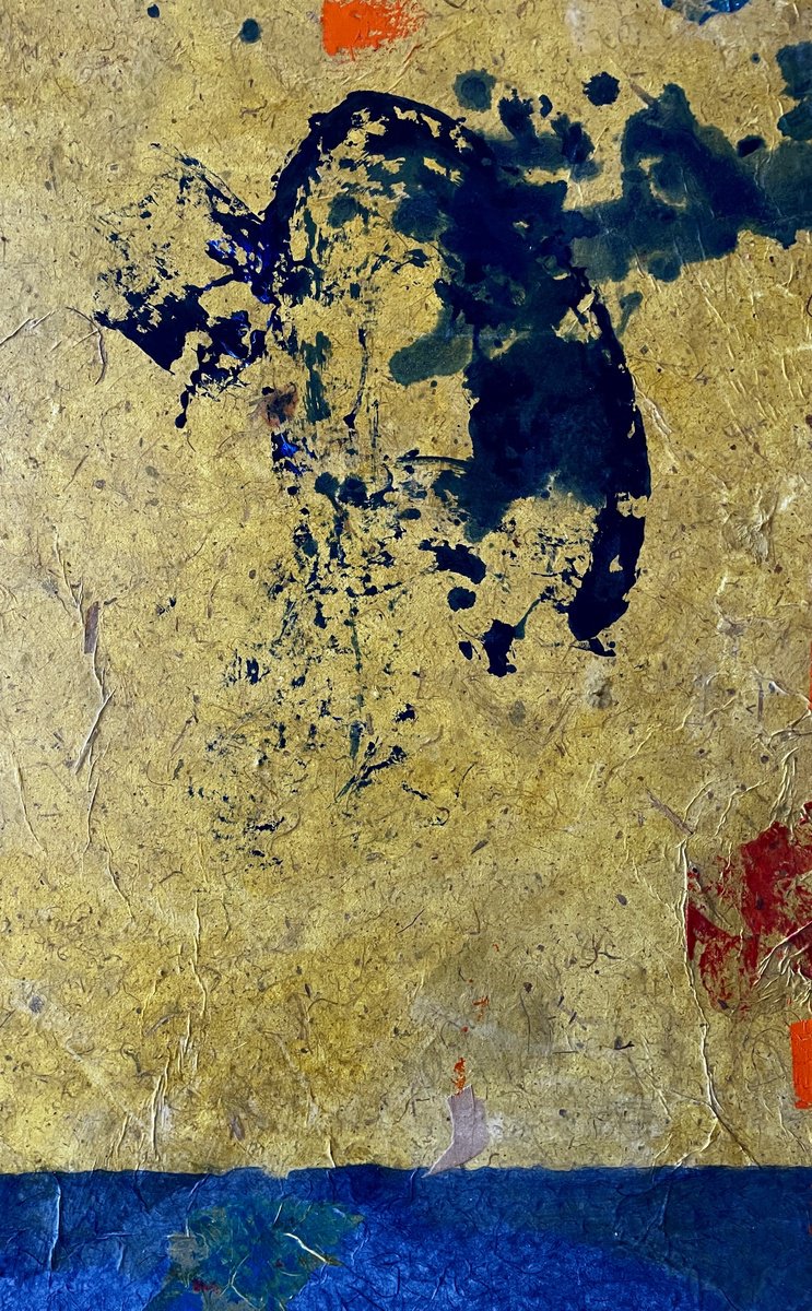 Abstract Oil Painting By Mauro Carac, 24 X 47", Molecules 3, Original Artwork